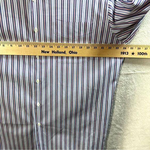 Polo Ralph Lauren Marlow Stripe Button Up Shirt 100% Cotton Blue Red Men’s M - Picture 3 of 7